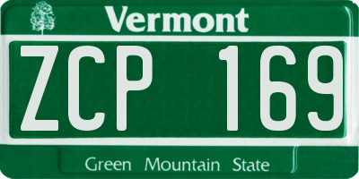 VT license plate ZCP169