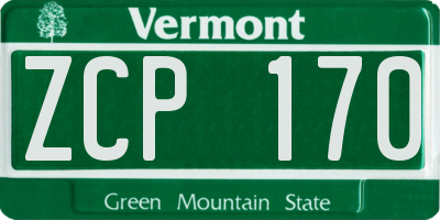 VT license plate ZCP170