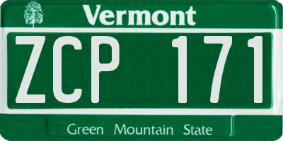 VT license plate ZCP171