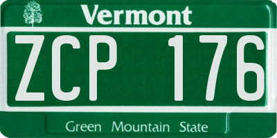 VT license plate ZCP176