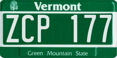 VT license plate ZCP177