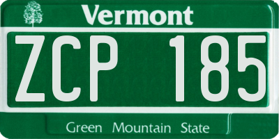 VT license plate ZCP185