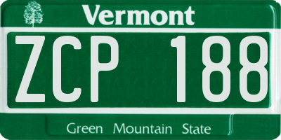 VT license plate ZCP188