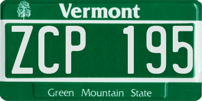 VT license plate ZCP195