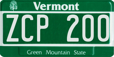 VT license plate ZCP200
