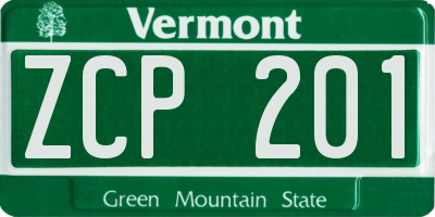 VT license plate ZCP201