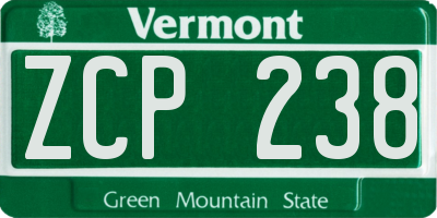 VT license plate ZCP238