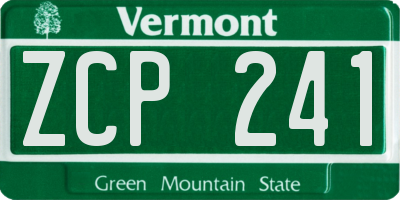 VT license plate ZCP241
