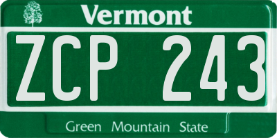 VT license plate ZCP243
