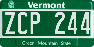 VT license plate ZCP244
