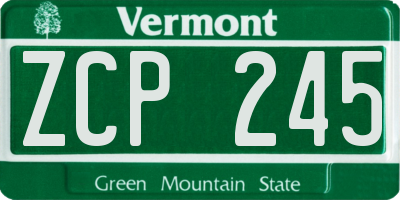 VT license plate ZCP245