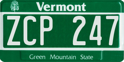 VT license plate ZCP247