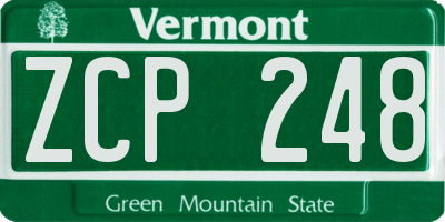 VT license plate ZCP248