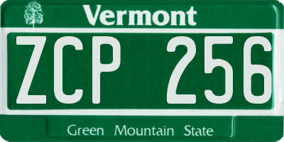 VT license plate ZCP256