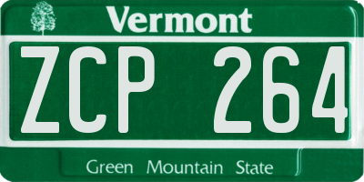 VT license plate ZCP264