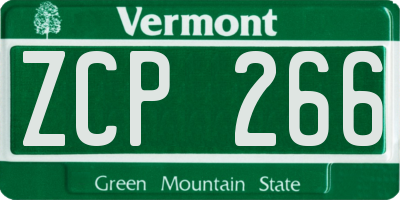 VT license plate ZCP266