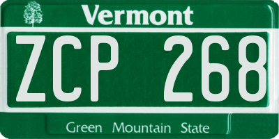 VT license plate ZCP268
