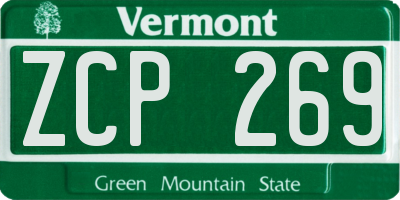 VT license plate ZCP269