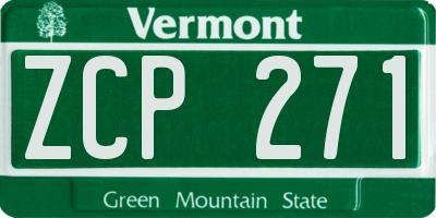 VT license plate ZCP271