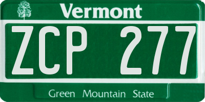 VT license plate ZCP277