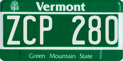 VT license plate ZCP280