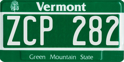 VT license plate ZCP282
