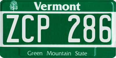 VT license plate ZCP286