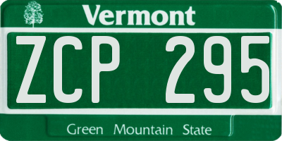 VT license plate ZCP295