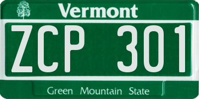 VT license plate ZCP301