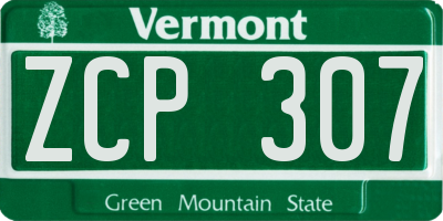 VT license plate ZCP307