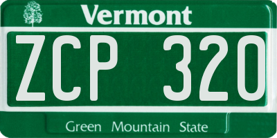 VT license plate ZCP320