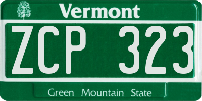 VT license plate ZCP323
