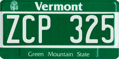 VT license plate ZCP325