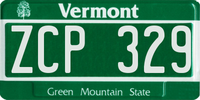 VT license plate ZCP329