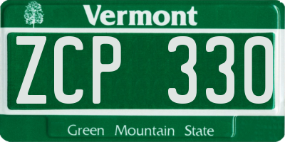 VT license plate ZCP330