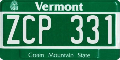 VT license plate ZCP331