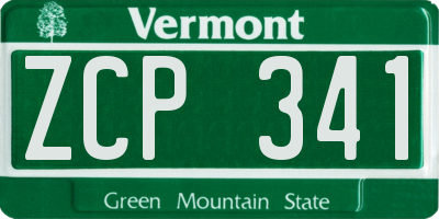 VT license plate ZCP341