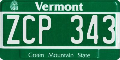 VT license plate ZCP343