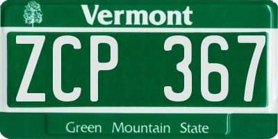 VT license plate ZCP367