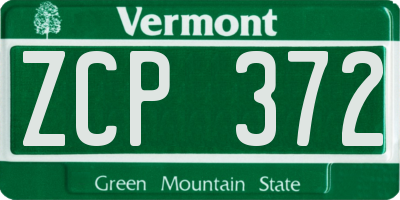 VT license plate ZCP372
