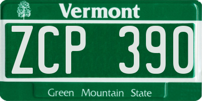 VT license plate ZCP390