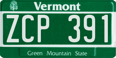 VT license plate ZCP391