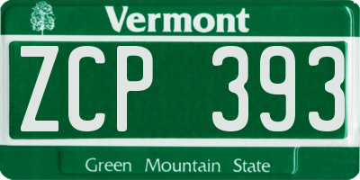VT license plate ZCP393