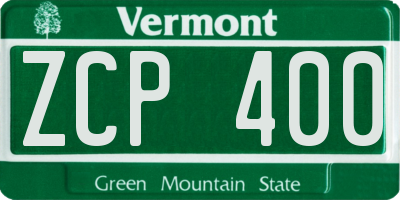 VT license plate ZCP400