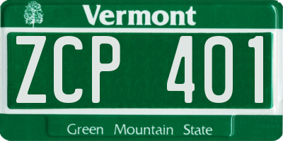 VT license plate ZCP401