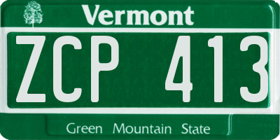 VT license plate ZCP413