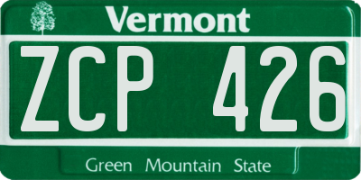 VT license plate ZCP426