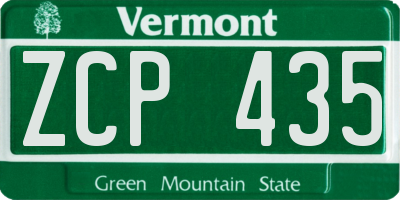 VT license plate ZCP435