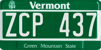VT license plate ZCP437