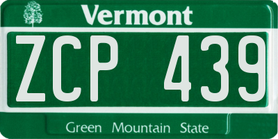 VT license plate ZCP439